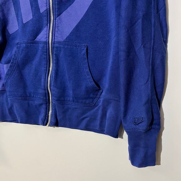 Vintage‎ Y2K Nike Purple Spell Out Full Zip Mock Neck Sweater Womans Size Medium - Picture 3 of 7